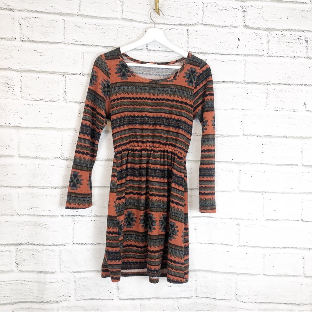 💫Everly | Printed Long Sleeve Sweater Dress